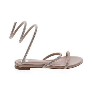 Lola Cruz Piale Pink Cream Blush Rhinestone Wrap Flat Sandals 36